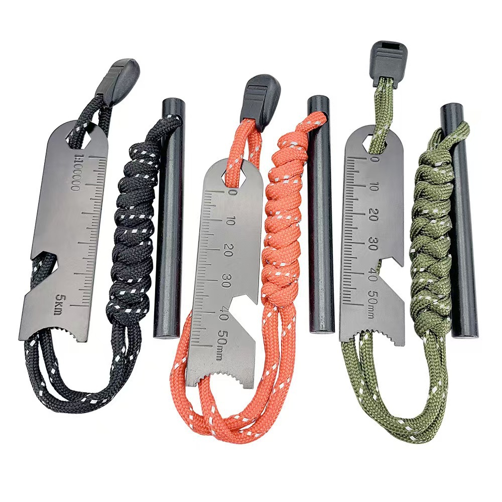 Ferro Rod Striker - 야외 생존용 다기능 페로세륨 발화봉 (파라코드