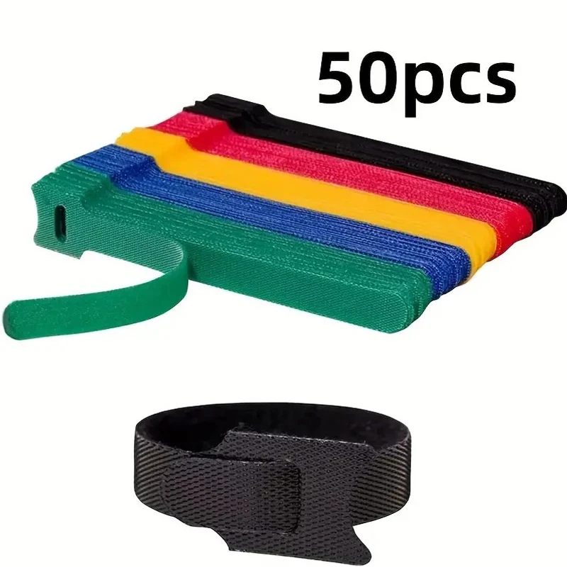 Gear Tie Reusable - 50pcs 재사용 가능한 후크 및 루프