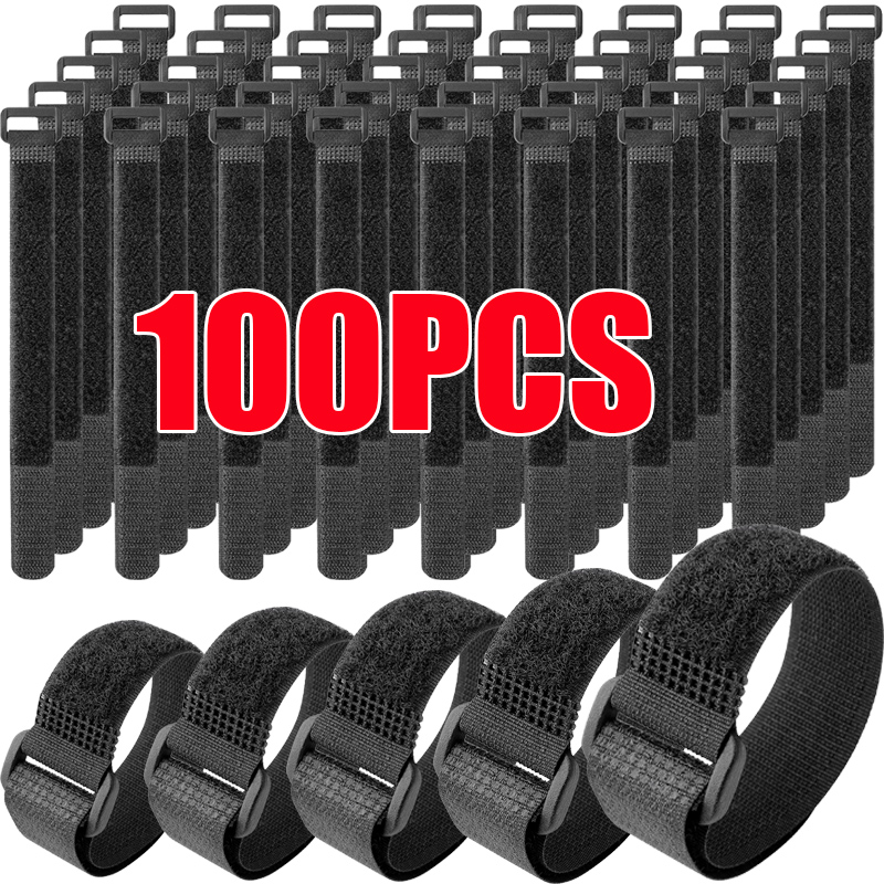 Gear Tie Reusable - 10-100개 재사용 가능한 벨크로 케이블 타이,