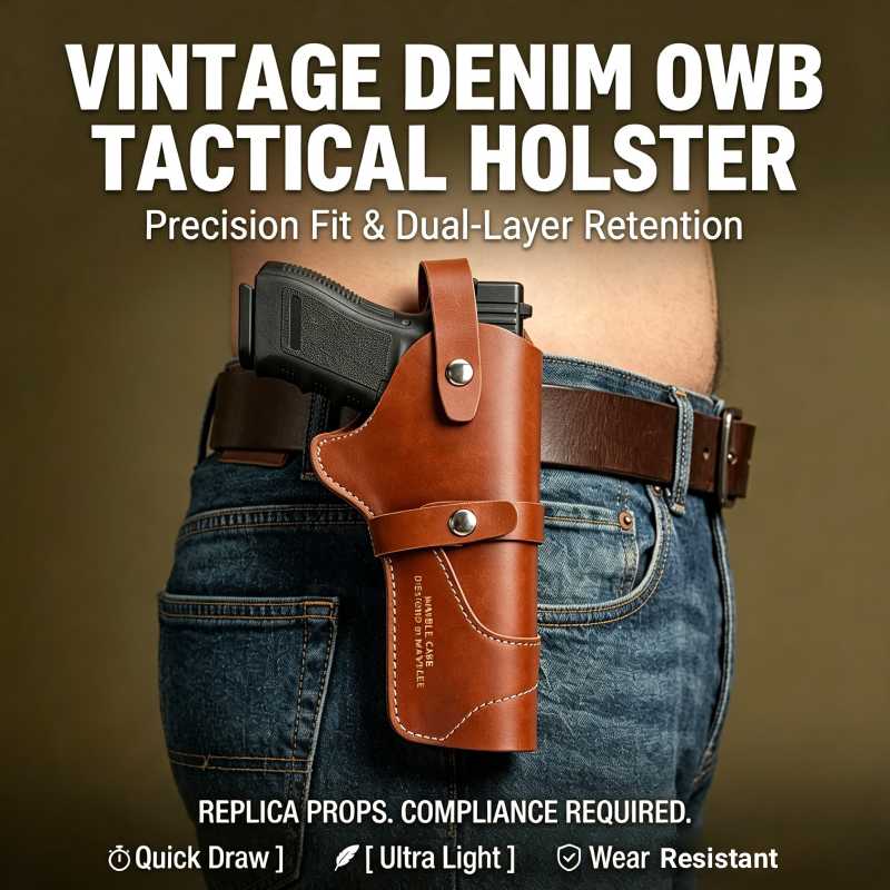 Edc Carry Belt Leather - 빈티지 가죽 리볼버 홀스터 OWB 외부