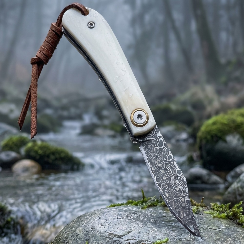 Edc Carry Pocket Knife - 야외용 접이식 칼 황소뼈 손잡이 소형