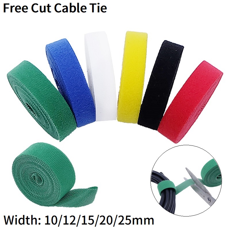 Gear Tie Reusable - 5M 자기 접착 패스너 10/12/15/20/25mm 후크