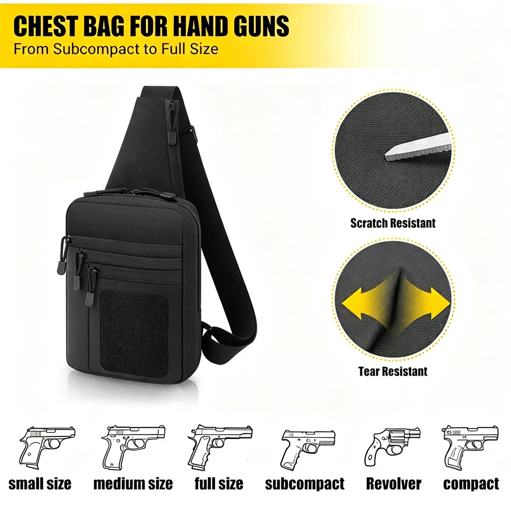 숨김 휴대용 가슴총 가방 권총 보관 가방 전술 슬링 숄 - Edc Pistol Carry Bag 리뷰 및 가격