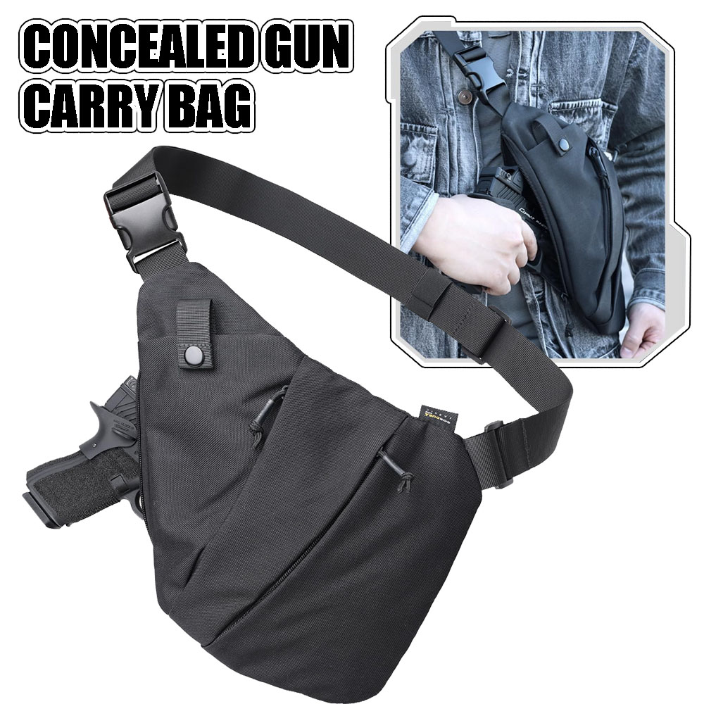 전술 숨겨진 총 운반 가방 남자 크로스 바디 슬링 가방 - Edc Carry Gun 리뷰 및 가격