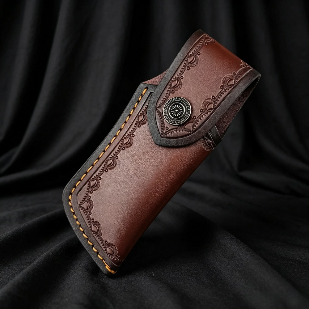 브라운 엠보싱 가죽 나이프 스티치 정품 소가죽 나이프  - Edc Carry Belt Leather 리뷰 및 가격