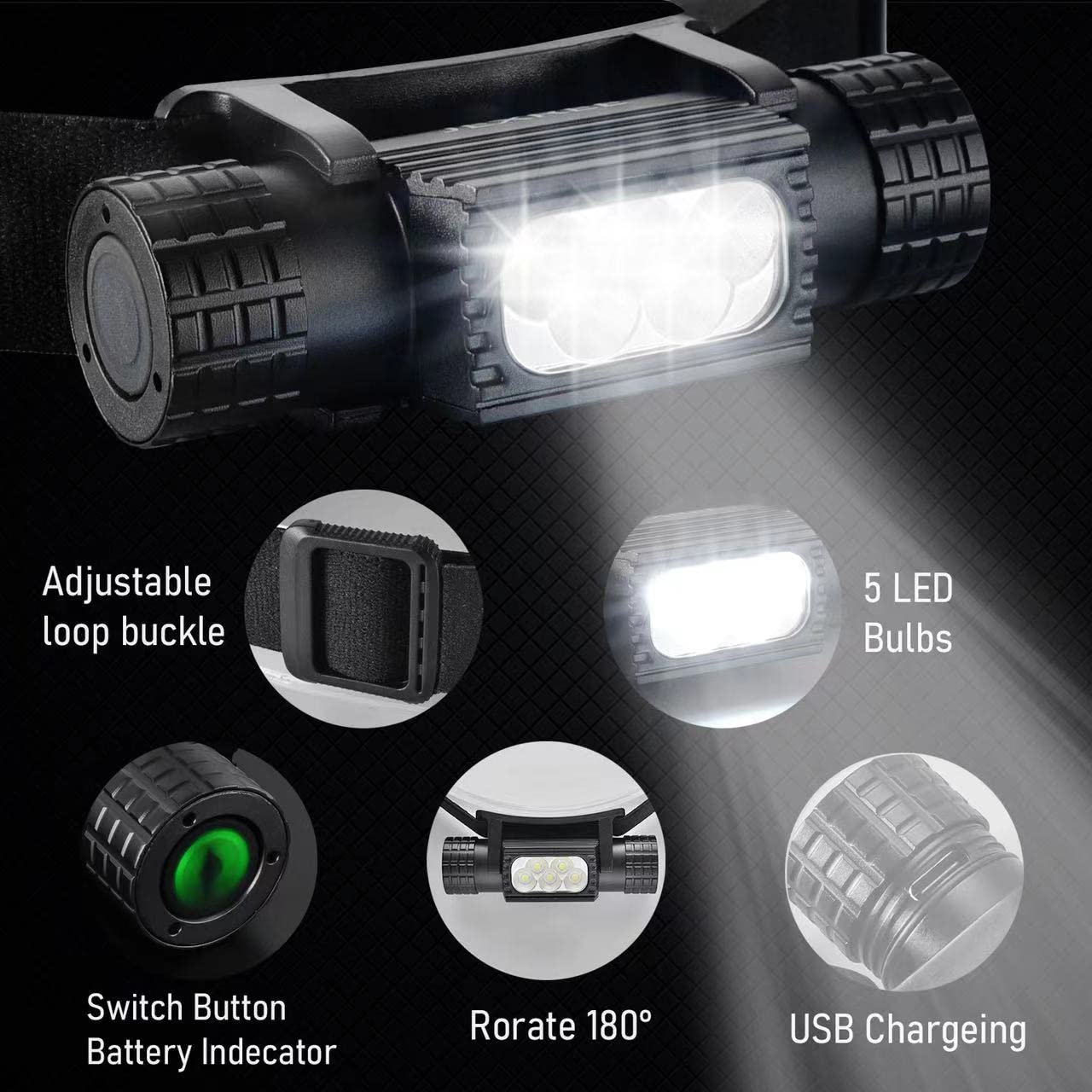 휴대용 USB C 충전식 LED 헤드램프 손전등, 18 - Edc Day Carry 리뷰 및 가격